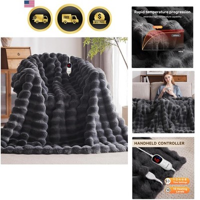 Heated Blanket Throw with 1/2/4/6/8 Hours Auto-Off 10 Heat Level, 50'' * 60''...