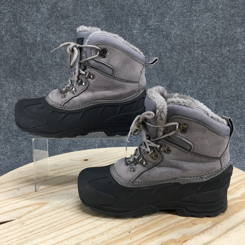 Botas Itasca Mujer 8 Granite Peak 3M Thinsulate Gris Nieve Imitación Cuero Tobillo Top Foto 2 de 4