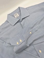 Brooks Brothers Regent Men's Non-iron Dress Shirt 16x33 Blue Houndstooth