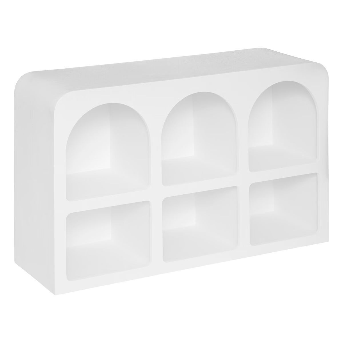 Étagère design 6 niches Soleya 110cm blanc meuble rangement bibliothèque