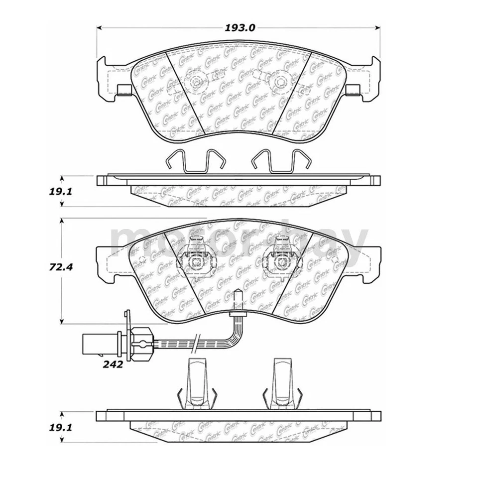 Rotores y pastillas de freno delanteros para Audi A8 Quattro 2005 2006 2007 2008 2009 2010 Foto 3 de 4