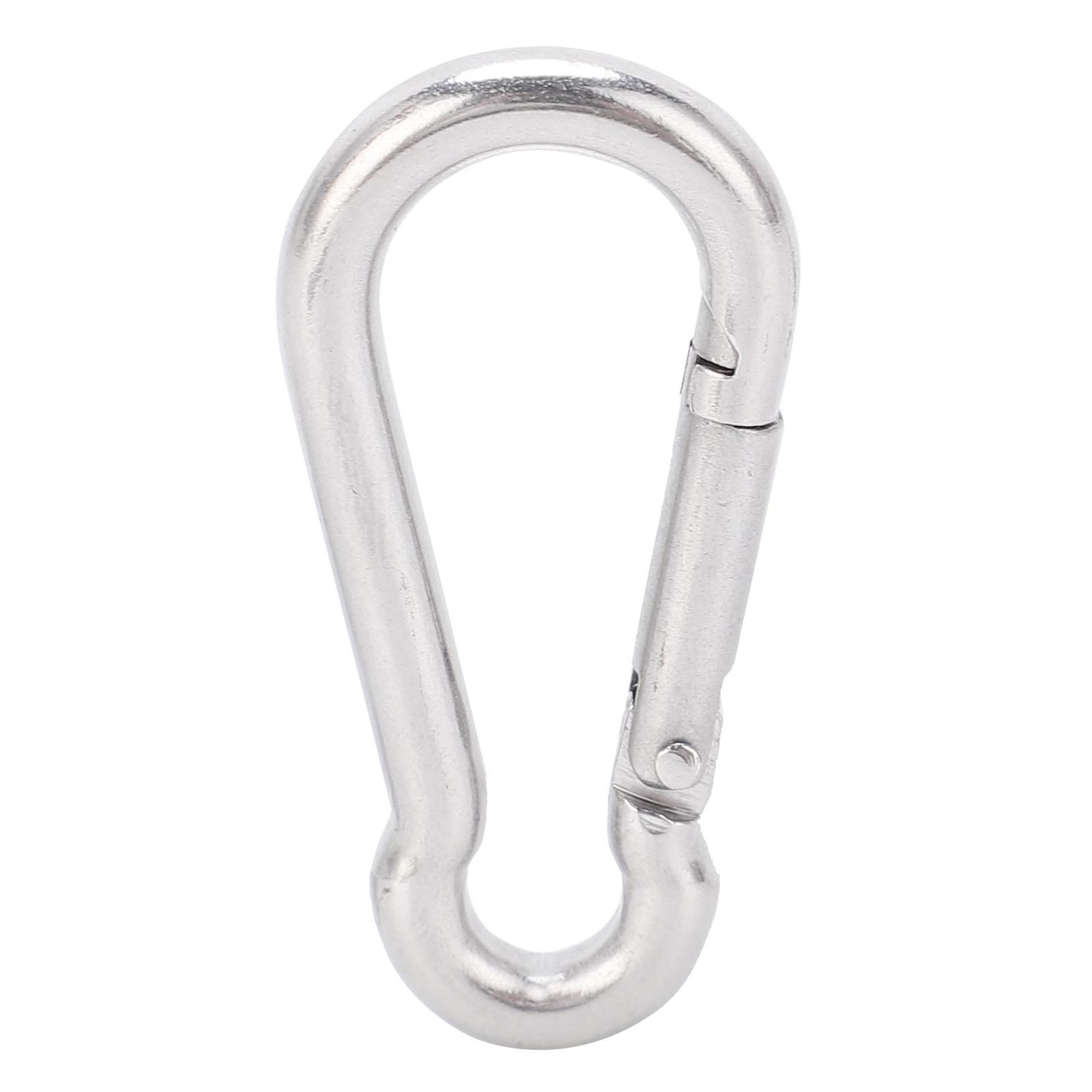 5pcs 40mm Carabiner Clip Stainless Steel Heavy Duty Spring Snap Hook For Ha EC