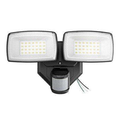 Onforu 32W 2 Head Motion Sensor Outdoor Lights, 3200LM 6500K LED Black 