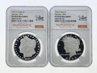 2023-S Morgan & Peace Proof Silver Dollars, NGC PF70 Ultra Cameo - ANA First Day