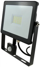 Outdoor Light Black 50w LED PIR Floodlight Daylight White Flood 5800-6000K