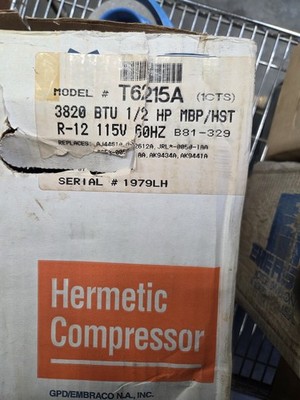 GPD/Embraco N.A., Inc. Hermetic Compressor T6215A
