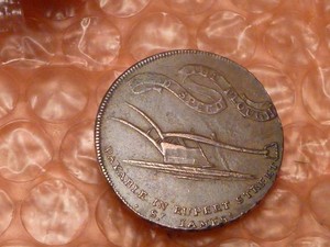 1794 BIRMINGHAM REDRUTH SWANSEA Colonial Halfpenny LET/EDGE Trade Token #3