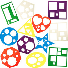 12 Pieces Geometric Stencils Template Set for Kids Children Simple Drawing Stenc