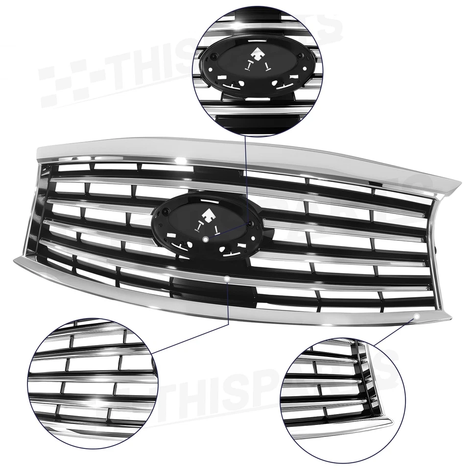 For 2014-2015 Infiniti QX60 2013 JX35 Front Upper Lower Bumper Grille Fog Lights Foto 3 de 4