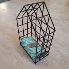 Norwex Counter Cloth House Box Storage Organizer Holder Wire Rack Black Teal