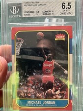Fleer 1986-87 Michael Jordan Rookie #57 Chicago Bulls BGS 6.5 Graded Card.