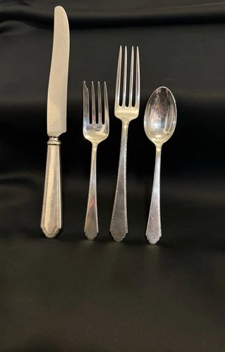 Antique 1921 William and Mary Treasure By Lunt 4 Piece Place Setting-no Monogram