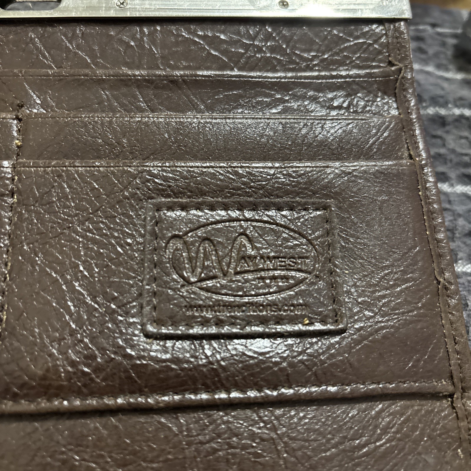 Way West Faux Python Embossed Leather Checkbook W… - image 6