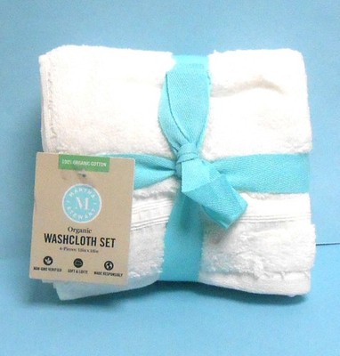 Martha Stewart 4 Piece White Wash Cloth Set