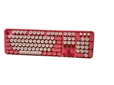 Wireless Keyboard and Mouse Combo, Cute Colorful 104 Keys S500 - Red