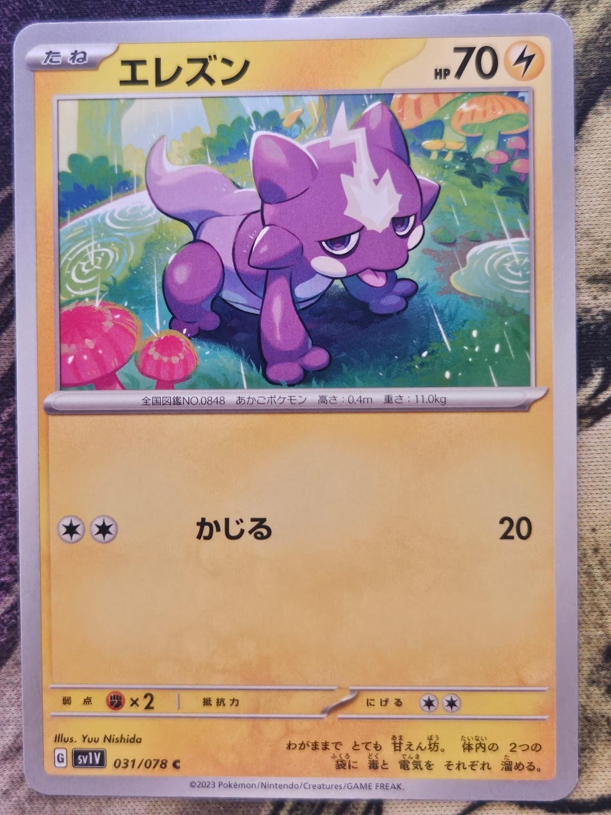Toxel 031/078 Violet ex Pokemon Japanese Near Mint