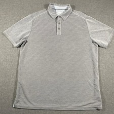 Tommy Bahama Golf Polo Shirt Mens Large Gray Short Sleeve Tencel Blend Textured