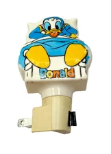 Vintage Disney Donald Duck Kids Night Light General Electric Blue Light Bulb