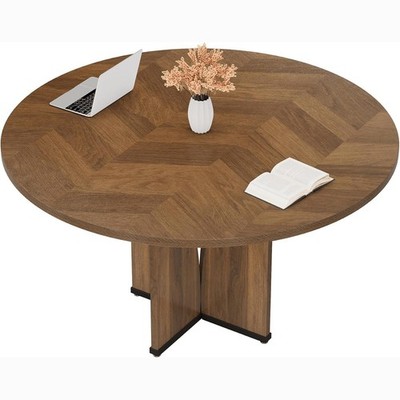 Tribesigns 39in Round Conference Table for 4 Multi Purpose Office Desk