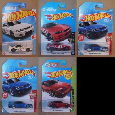Hot Wheels Nissan Skyline GT-R R33 R34 180SX Type X Godzilla Need For Speed