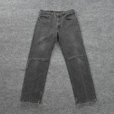 Vintage Levis Jeans Mens 34x30 Black 505 Regular Fit Straight Leg Made USA 90s