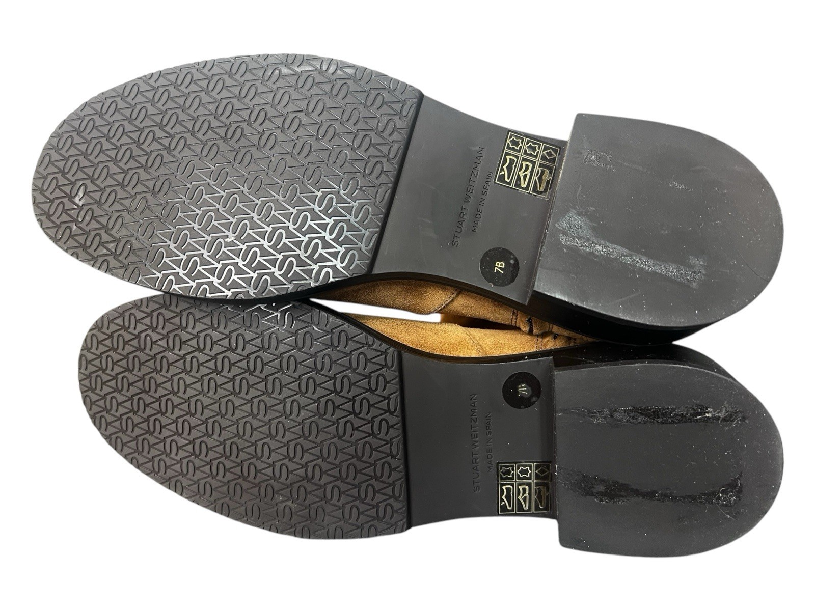 STUART WEITZMAN 5050 Bold Suede Zip Booties In Doe Tan $595 New Size 7