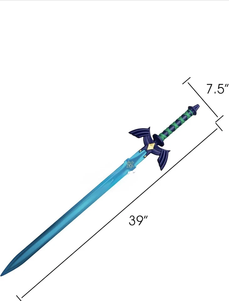 "Nueva espada maestra Legend of Zelda Skyward metal sin afilar 39"" hoja azul" Foto 3 de 4