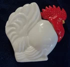 1977 Avon Milk Glass Rooster Chicken Empty Perfume Decanter Bottle It Ships Free