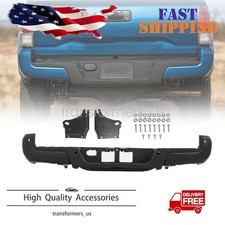 Black Steel Rear Bumper Assembly W Sensor Holes For 2016-2023 Toyota Tacoma New