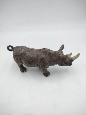 Retired 6 inch 2008 Schleich Male Rhino Wildlife Animal Figure D-73527