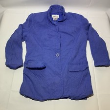 Vintage Worthington Women's Purple Rayon Blazer Jacket Size 10P Made In USA