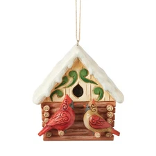 Jim Shore LODGE LOG CABIN BIRDHOUSE ORNAMENT Christmas At The Lodge 6017040 NEW
