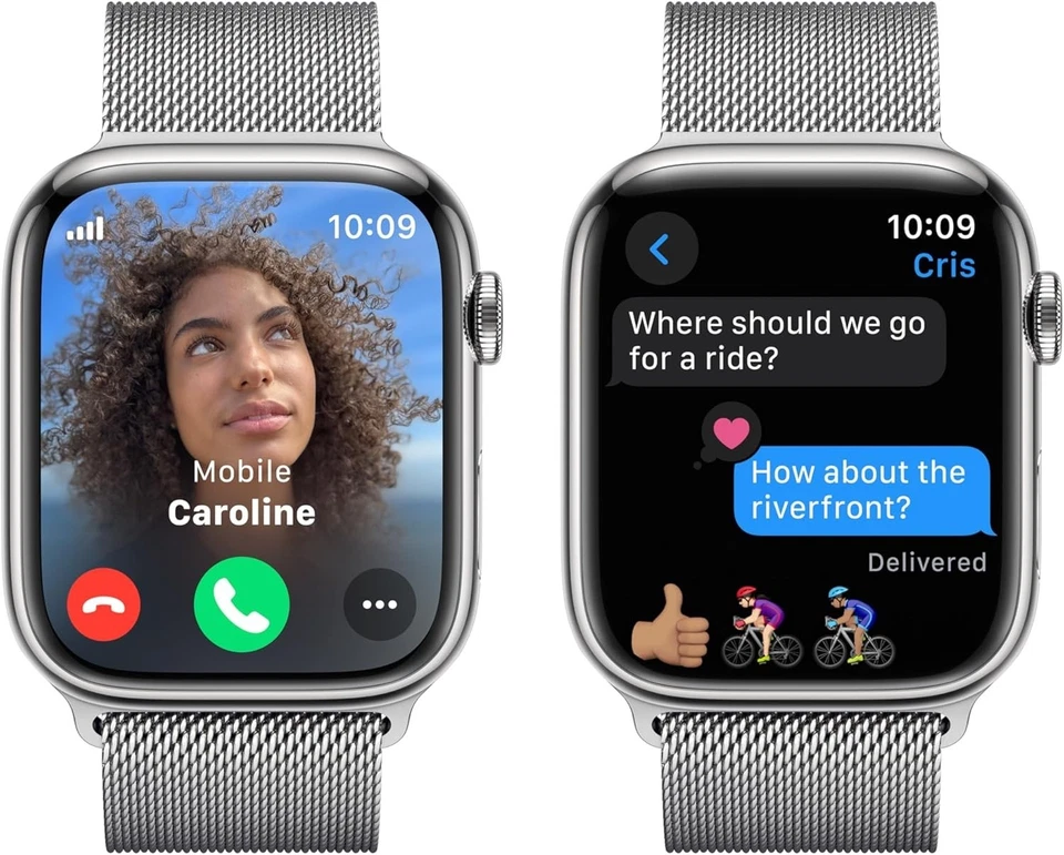 Apple Watch Series 9 Silver Stainless Steel Cellular 45mm Good Condition BH 87% - Image 3 of 4