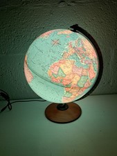 VTG Large Light up Danish Scan Globe  Rotating World, plug in/illuminated tested