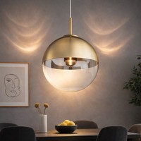 Led Decken Pendel Lampe GäSte Zimmer Beleuchtung Design HäNge Leuchte Gold Glas