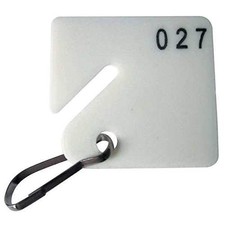 Zoro Select Key Tags White Numbered 1 to 40 for Key Cabinets and Organization