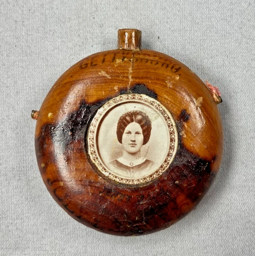 Vtg. Jennie Wade & John Burns Mini Canteen ~ Gettysburg Civil War Souvenir