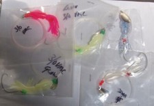 5   B-2   SQUID  FLUKE FLOUNDER  RIGS 3/0 VMC WIDE GAP HOOKS  FREE SHIPPING!