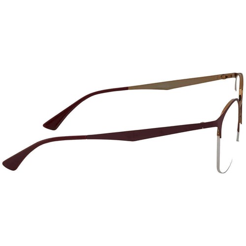 Ray-Ban RX6422-3007 Semi-Rimless Designer Reading Glasses Burgundy Red Gold 51mm - Picture 3 of 5