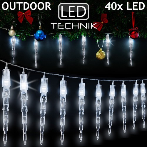 MONZANA® Lichterkette Außen Innen LED Eiszapfen Eisregen Weihnachten Strom Deko eBay
