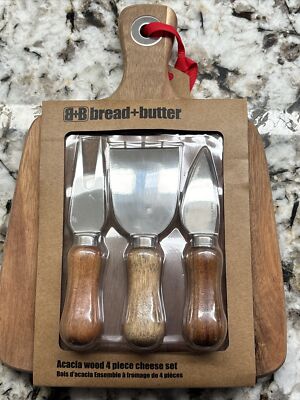 Bread And Butter Acacia Wood 4 Piece Cheese Board & Knife Set Australia ...