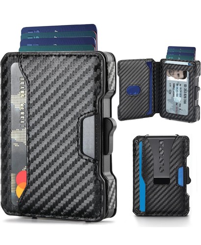 Wallet for Men, RFID Blocking Slim Mens Wallet with Money Clip, Minimalist Po...