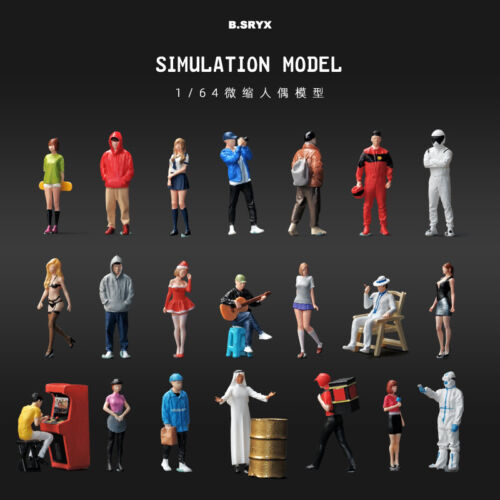 1/64 Diorama Painted Figure Model Outdoor Street Scene Display Doll Model - Picture 1 of 50