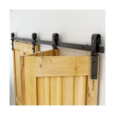 80" Bi-Folding Sliding Barn Door Hardware Kit for 4 Doors,Slide Smoothly Quie...