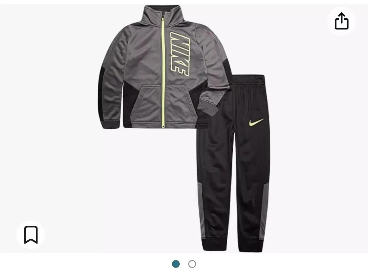 NEW Nike Infant Boys 2 Piece Jogging Set~Tracksuit, Gray, Black, Size 24 months