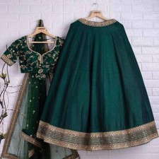 Latest Collection Phantom Silk Lehenga Choli With Green Dupatta For Wedding