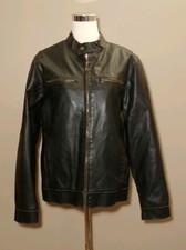 Black Rivet Faux Men's Leather Jacket 