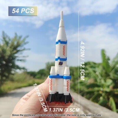2 In 1 Transformation Space Building Block Toys SPACE ROCKETS