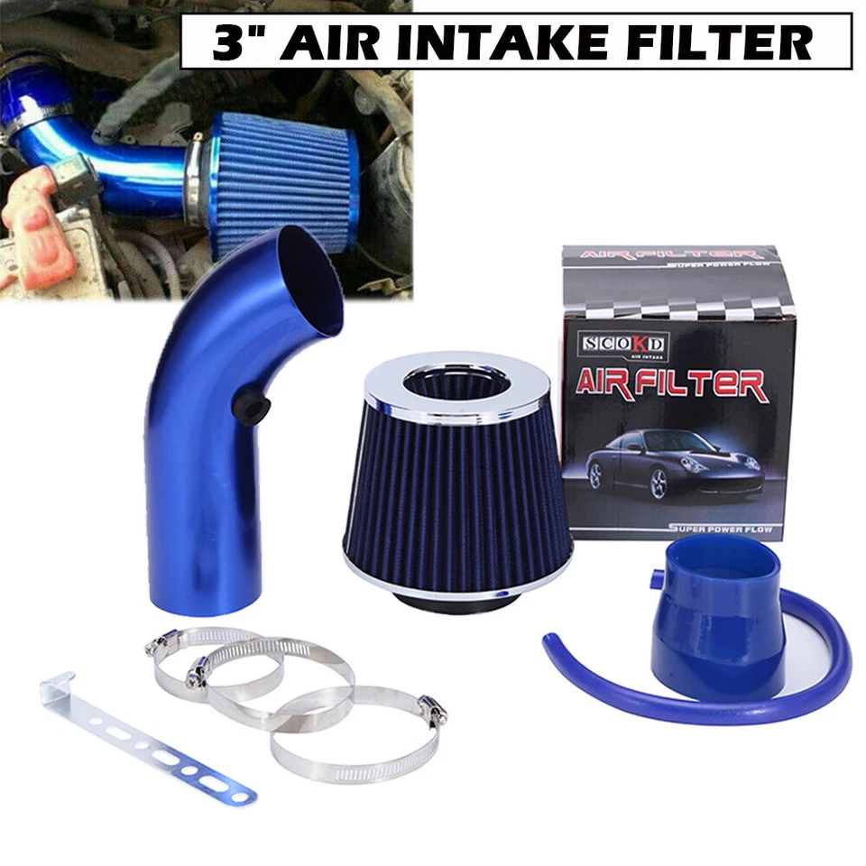 Kit de tubo de admisión de aire frío de 75 mm/3" y filtro de aire frío para Volkswagen Tiguan Foto 2 de 4