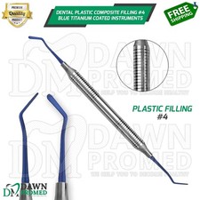 Dental Plastic Composite Filling #4 Blue Titanium Coated Instrument German Grade